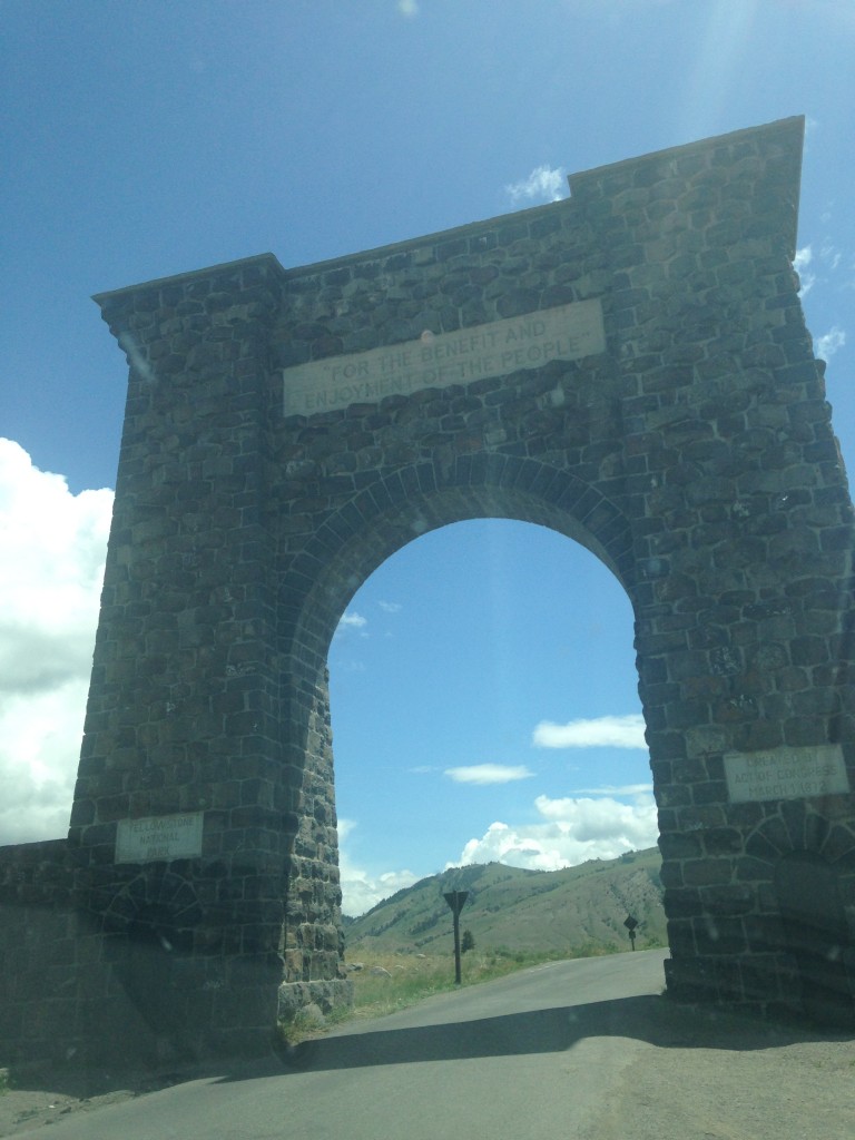 Entering Yellowstone--the nation's first national park.