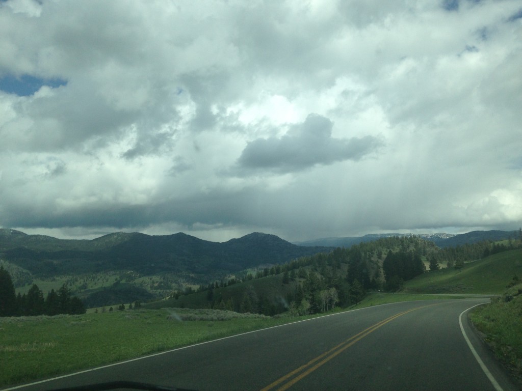 Taking in the scenery in Yellowstone National Park.