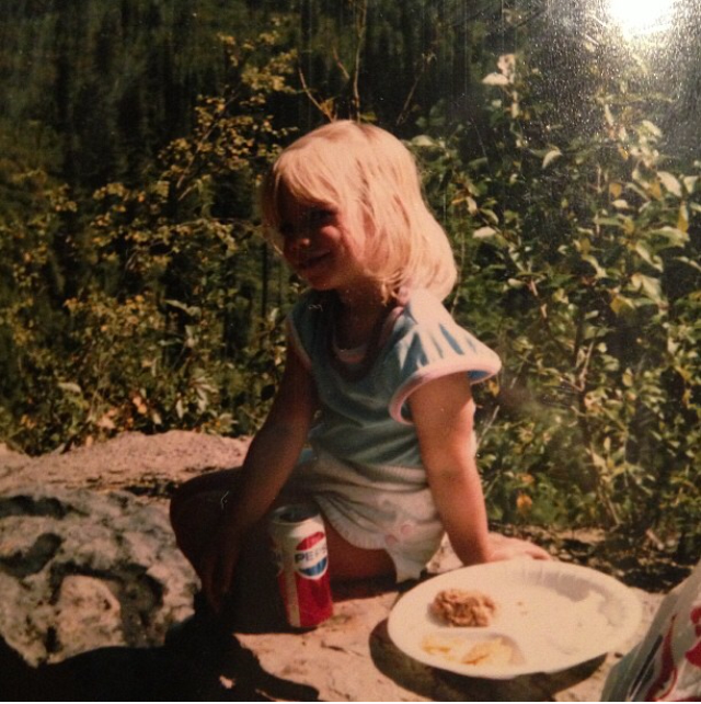 Enjoying lunch on the Going-to-the-Sun Road as a little missy. 