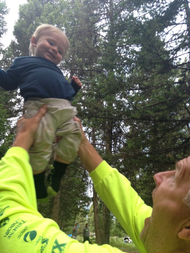 Baby + grandpa bonding. 