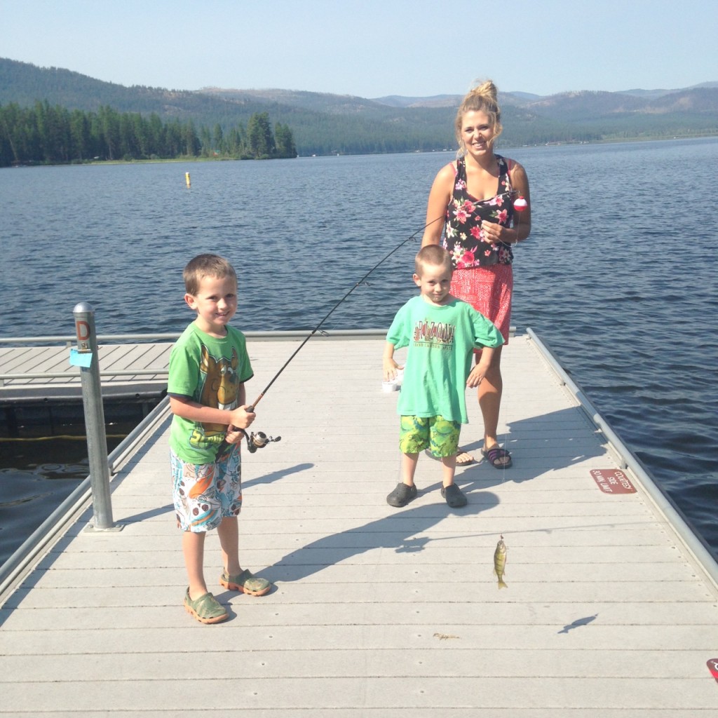 Two fishing boys + their aunt. 