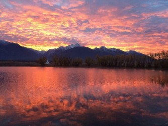 The Mission Mountains at sunrise. Photo: Ninepipes Lodge