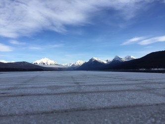 A frost-covered dock + some of the most photographed peaks in Montana. 