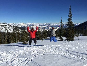 Jumping for joy after riding up to Kimerly Basin. 