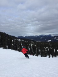 Debbie making turns down the backside. 