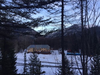 The view of the inn from across the tracks. 