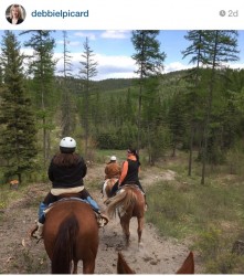 Riding horseback outside Kalispell. 