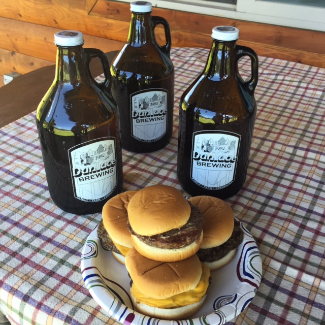 Locally raised beef burgers paired perfectly with beer from Montana's newest brewery, Dunluce Brewing in Superior. 