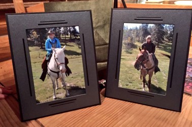 Upon our return to the cabin, we had these framed photos from our ride. 