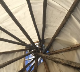The view from the bed in the tipi. 