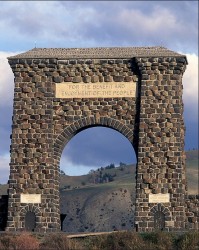 The Gardiner, Montana entrance into Yellowstone National Park. 