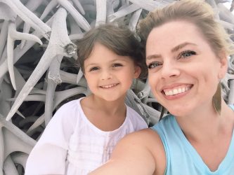 My mini BFF and I at the antler pile at the Bison Range. 