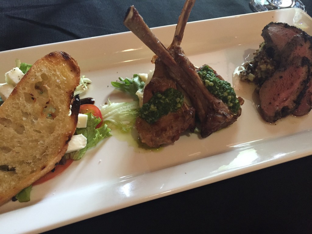 The lamb lollipops (shown here in the middle of the dish) are one of my favorite apps in Montana. 