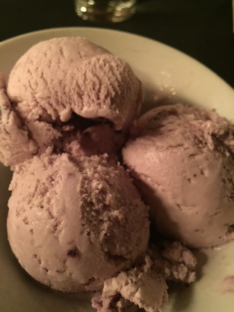 Huckleberry ice cream at Latitude 48 in Whitefish. 