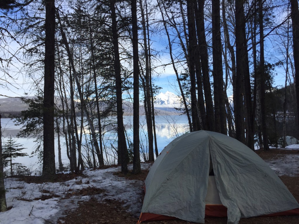 Winter camping in Apgar. 