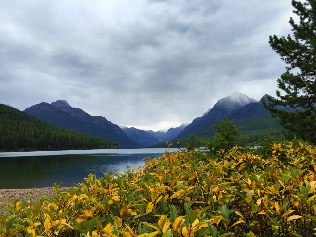 Fall at Bowman Lake in Glacier National Park's North Fork.