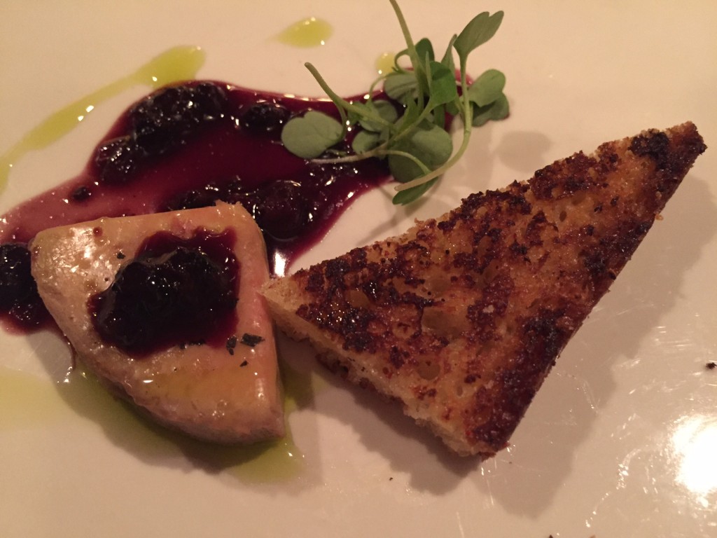 Foie gras torchon. (Put huckleberry on anything and I'll eat it. But for real, this foie gras was decadent). 