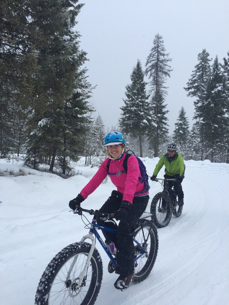 Biking the trail. 