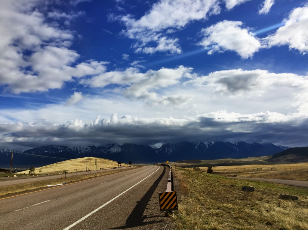 Stop two: this view of the Mission Mountains from the top of Ravalli Hill. 