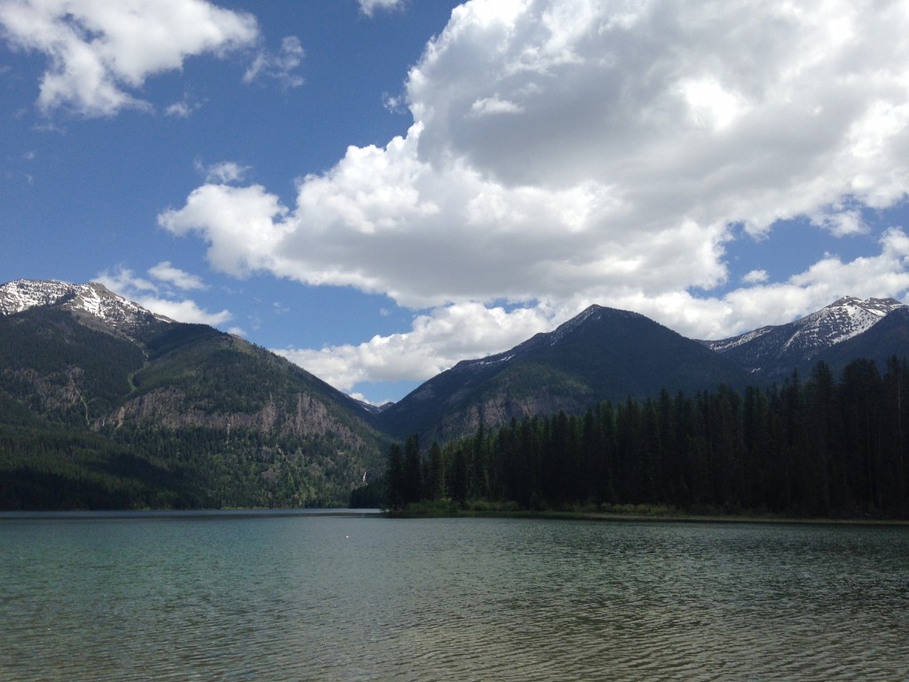 Holland Lake is an easy drive from Laughing Horse Lodge. 
