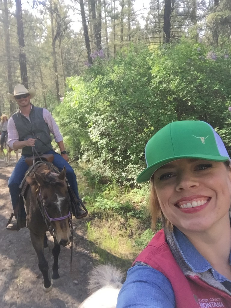 Our ride to the steak fry was on horseback. 