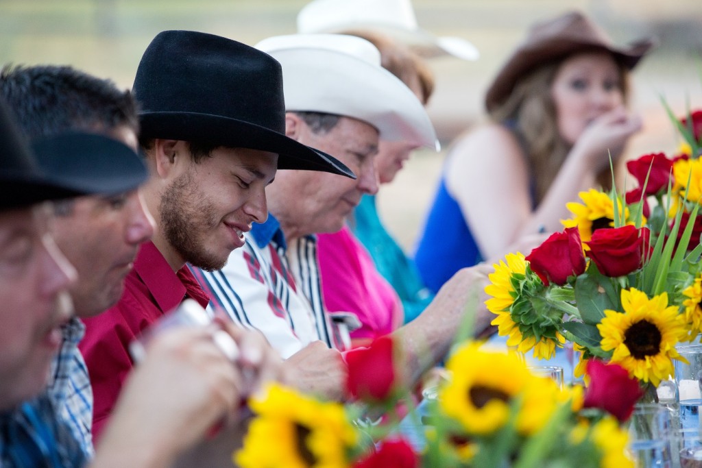 My kind of party: cowboys, BBQ'd steaks + lots of people. 