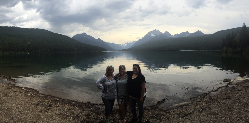 Boo, myself and baby girl at Bowman Lake. 