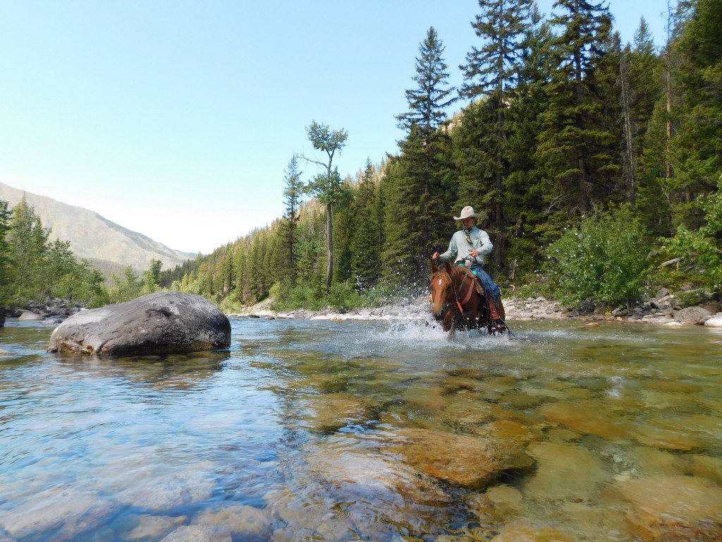 Turk (and his trusty steed) crossing White River. 