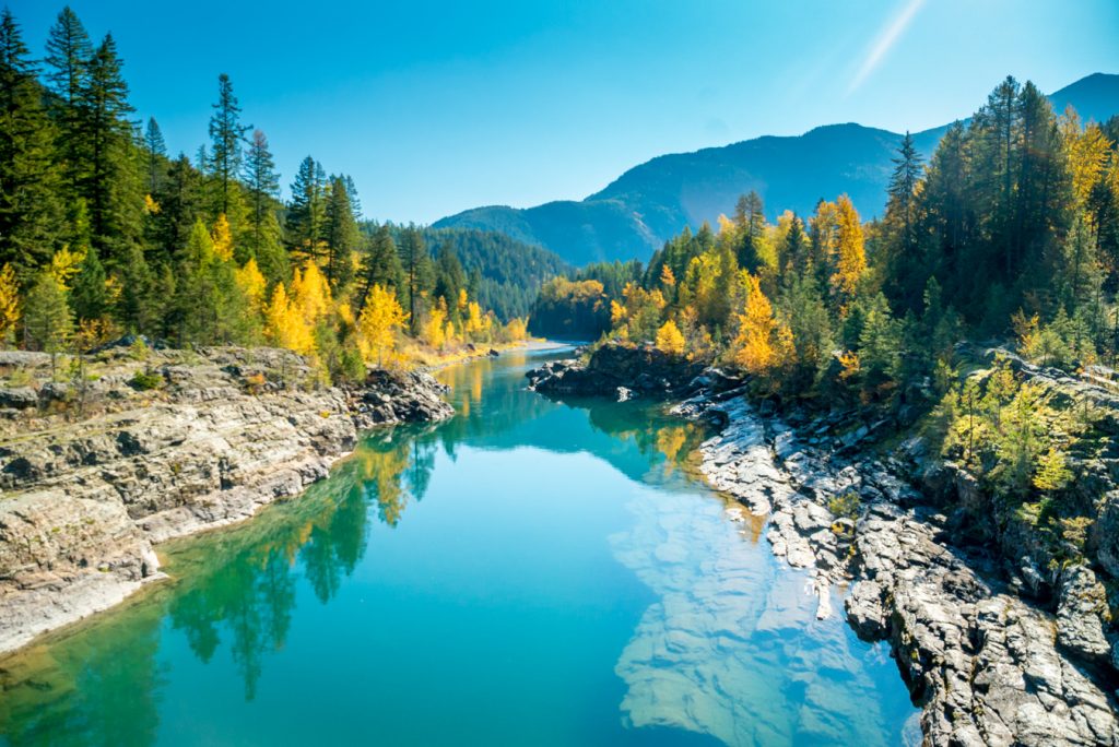 The Middle Fork of the Flathead River from Belton Bridge in West Glacier. 