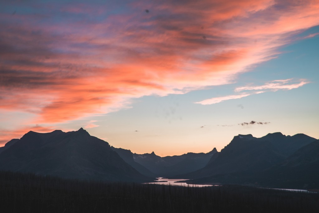 Looking into the St. Mary Valley in Glacier National Park. 