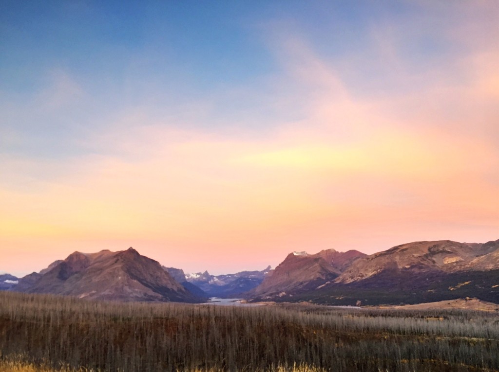 Sunrise over the St. Mary Valley in Glacier National Park. 
